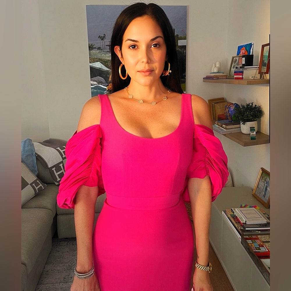 Alexander McQueen Bobby Pink Off-Shoulder Gown – Size 36